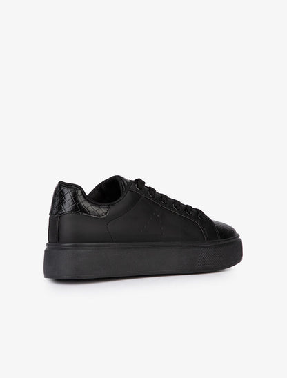 Sneakers à claque imprimé style écailles - noir - 4