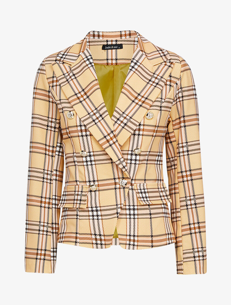 Blazer imprimé à boutons décoratifs - orange - 1
