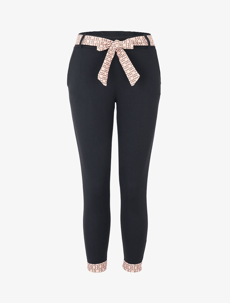 7/8-Hose mit bedruckten Kanten - schwarz