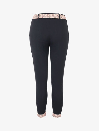 7/8-Hose mit bedruckten Kanten - schwarz