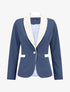 Blazer à encolure et poches contrastantes - bleu charrette/blanc - 3