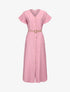 Robe longue fluide à boutonnage - rose - 3