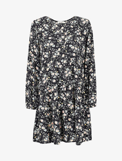 Robe trapèze à imprimé floral - noir - 2