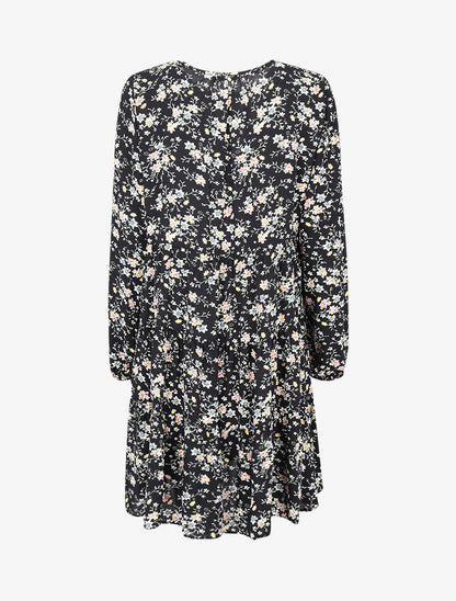 Robe trapèze à imprimé floral - noir - 3