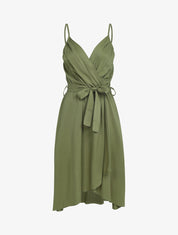 Robe fluide style portefeuille - kaki - 1
