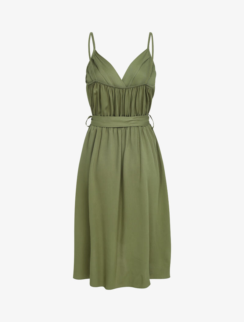 Robe fluide style portefeuille - kaki - 2