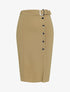 Jupe crayon fendu à demi ceinture - taupe - 3
