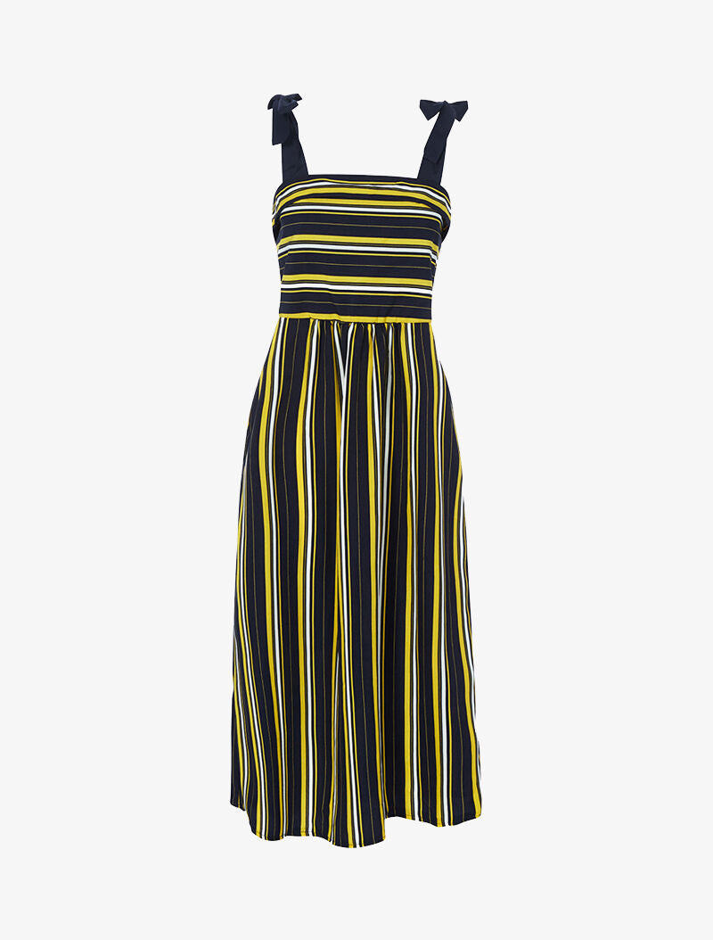 Robe mi longue à rayures - marine - 3