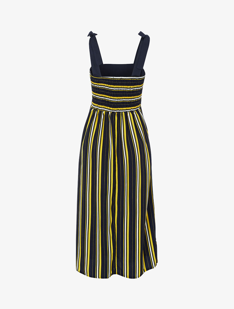 Robe mi longue à rayures - marine - 2