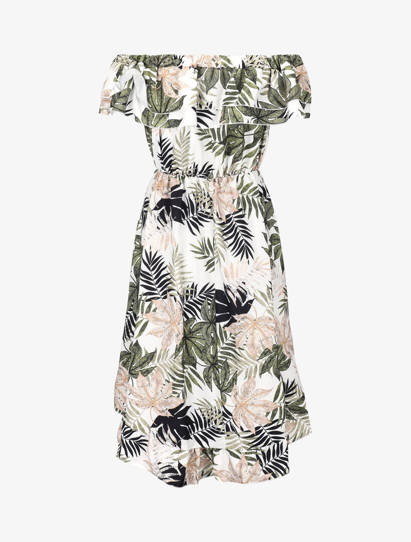 Robe imprimée à volants - kaki - 3