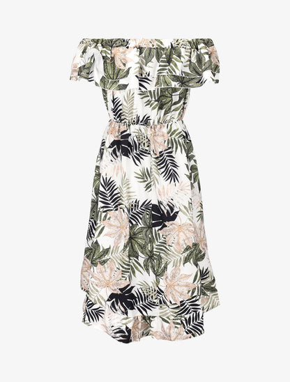 Robe imprimée à volants - kaki - 3