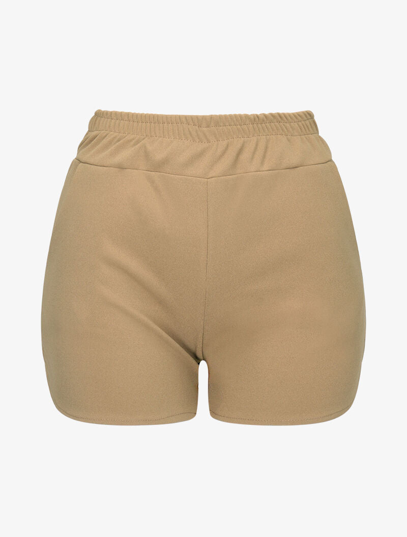 Mini short coupe droite - camel - 1