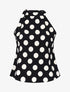 Top à pois avec col à nouer - noir - 1