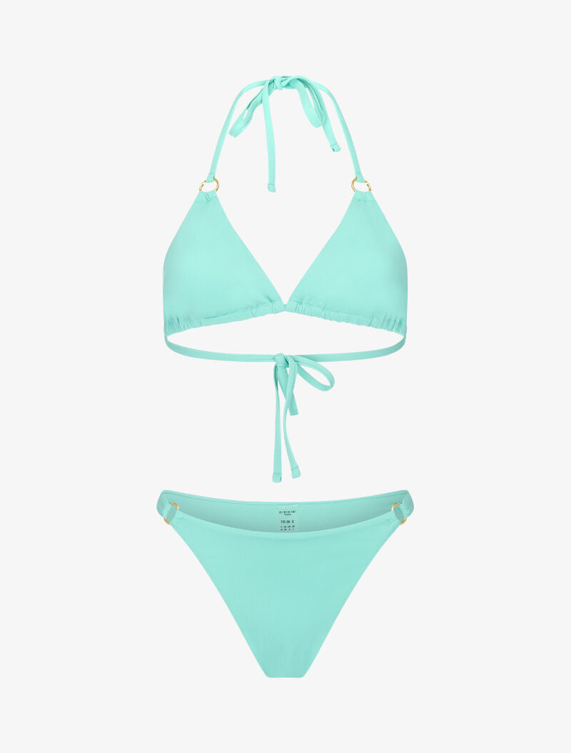Bikini triangle à anneaux dorés - bleu clair - 3