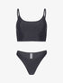 Bikini brassière côtelé - noir - 1