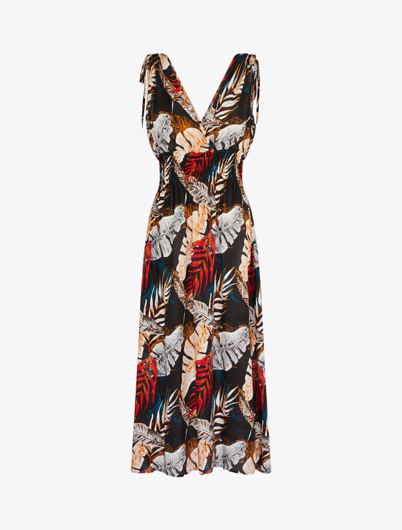 Robe longue cache coeur imprimé jungle - noir - 3