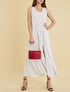 Robe à pois et bord fendu - blanc - 1
