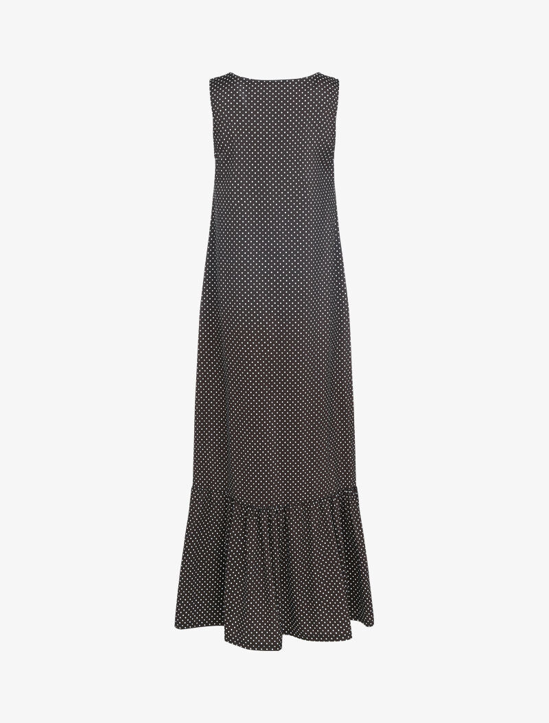 Robe à pois et bord fendu - noir - 2