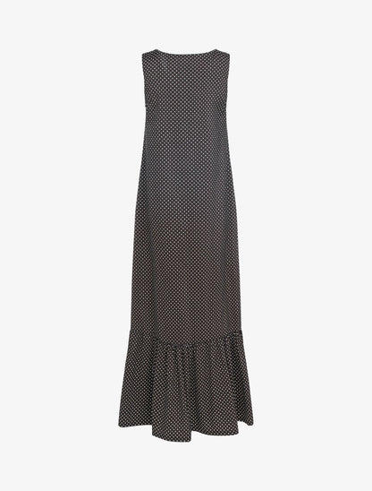Robe à pois et bord fendu - noir - 2