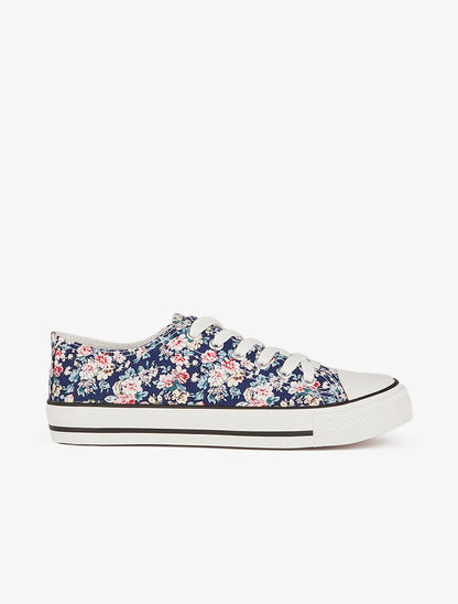Tennis basses imprimé floral - marine - 2