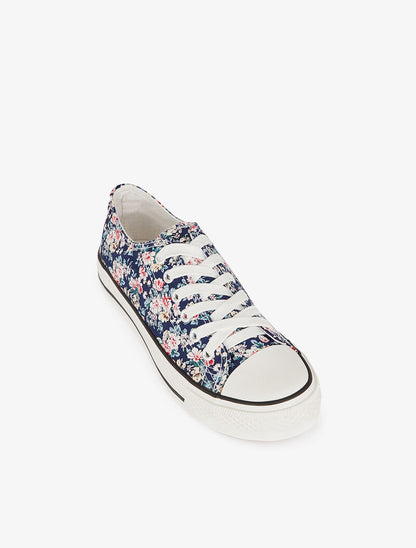 Tennis basses imprimé floral - marine - 3