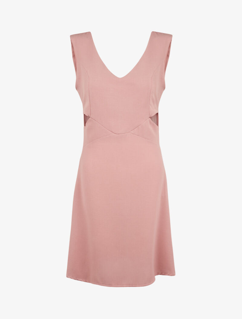 Robe courte à découpes - rose - 3