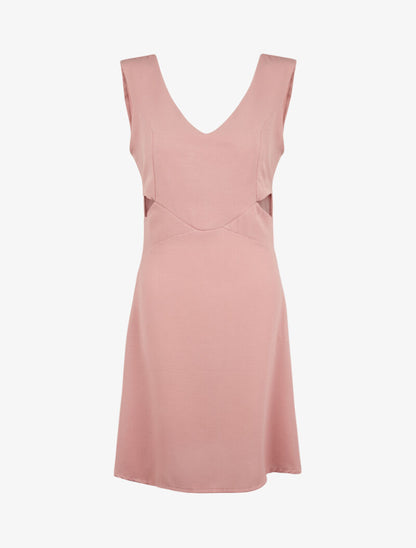 Robe courte à découpes - rose - 3