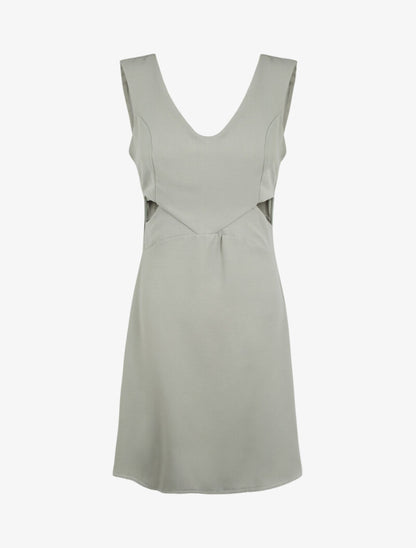 Robe courte à découpes - vert amande - 3