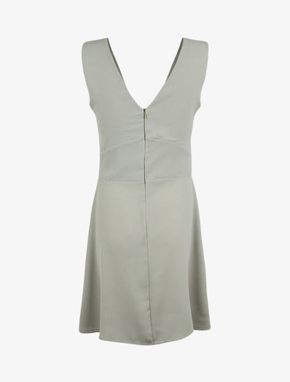 Robe courte à découpes - vert amande - 2