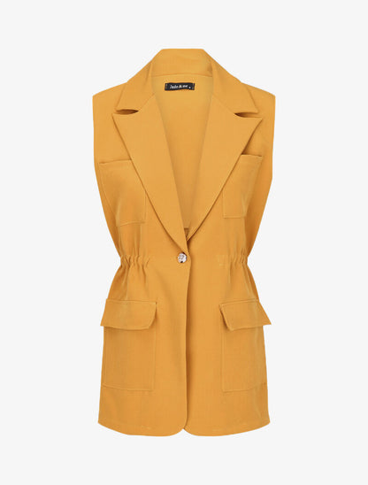 Blazer cintrée stylisée - moutarde - 2