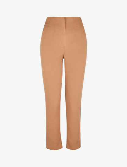 Pantalon de tailleur avec coutures - camel - 1