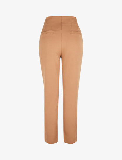 Pantalon de tailleur avec coutures - camel - 2