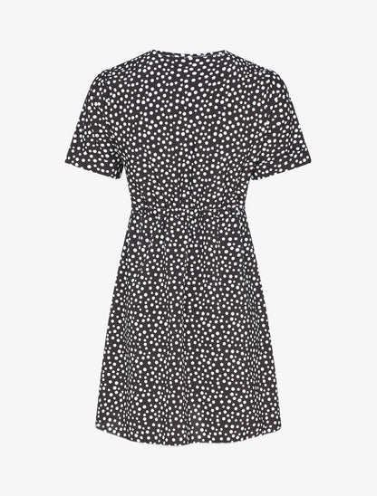 Robe boutonnée imprimé à pois - noir - 2