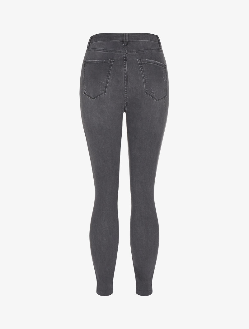 Jean skinny à déchirures - anthracite - 4