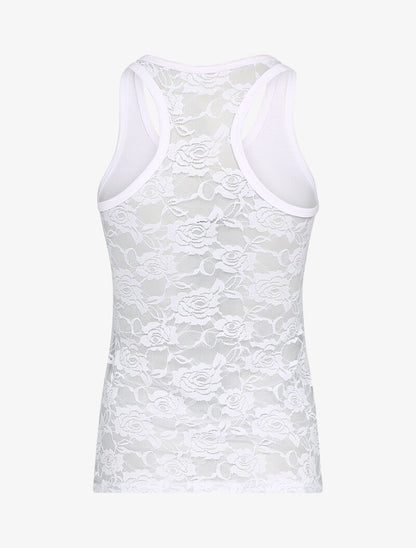 Débardeur à dos nageur dentelle - blanc - 2
