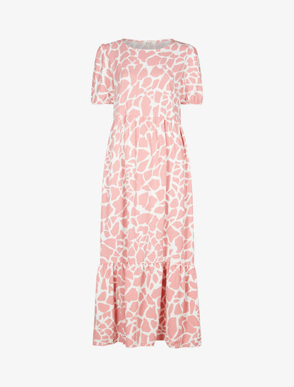 Robe longue droite imprimé girafe - rose - 3