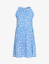 Robe trapèze à buste volanté - bleu - 3