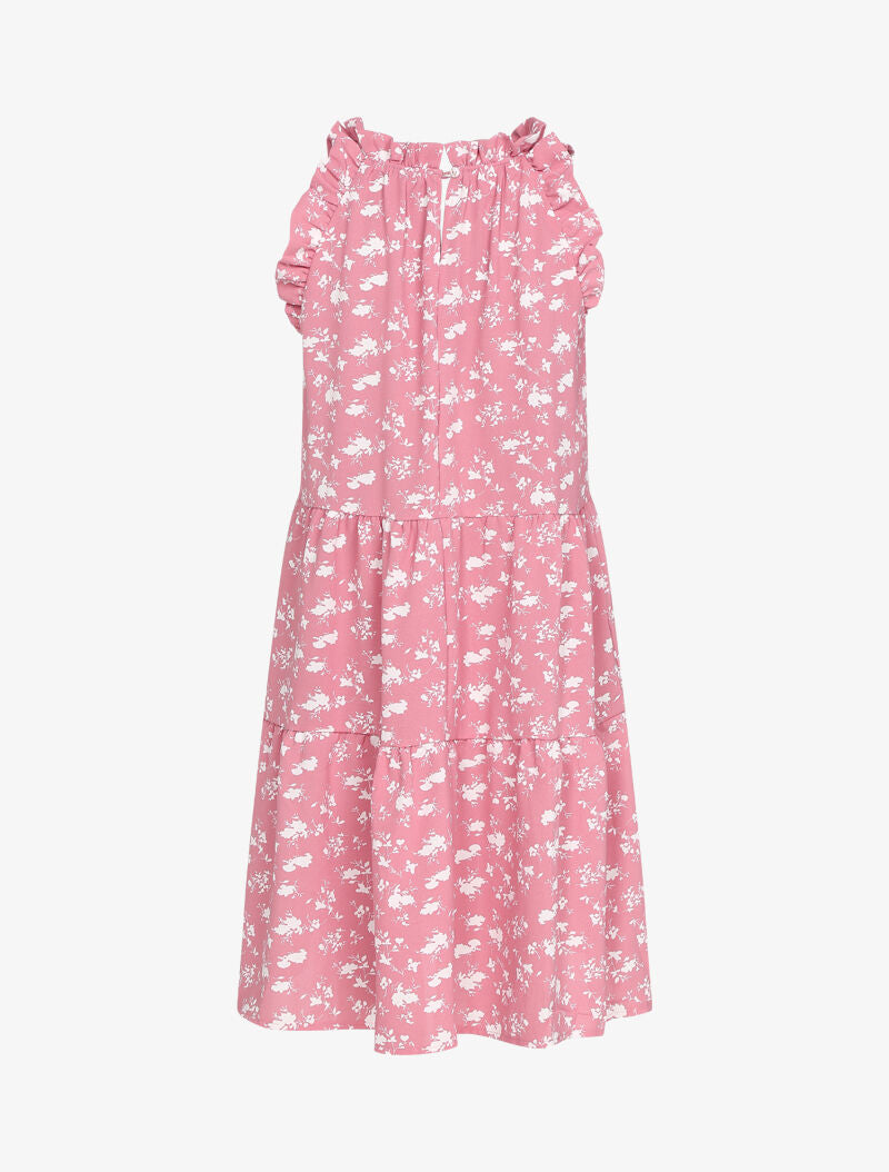 Robe trapèze à buste volanté - rose - 2