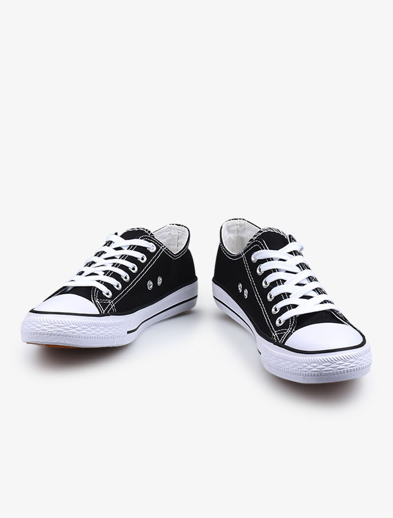 Tennis plates à tour de semelle à liseré - noir - 5