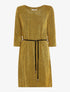 Robe-pull moulinée ceinture velours - moutarde - 3
