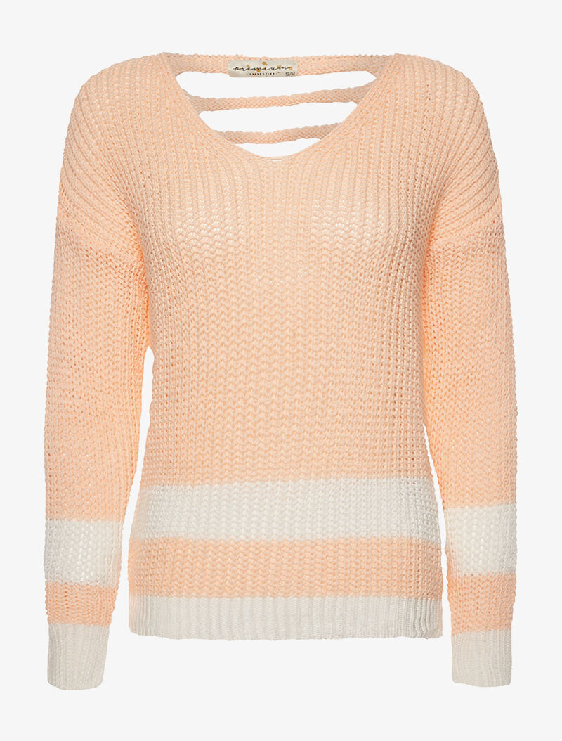 Pull dos à lanières - rose - 1