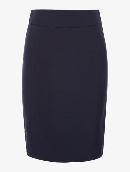 Jupe tailleur 2 plis - marine - 3