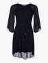 Robe plissée ceinturée - marine - 1