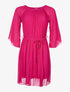 Robe plissée ceinturée - fushia - 3
