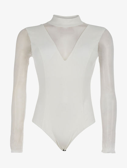 Body décolleté transparent - blanc - 3
