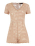 Combishort en dentelle dos transparent - rose - 1