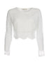 Crop-top en dentelle - blanc - 3