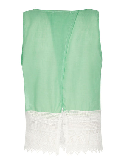 Débardeur dos ouvert à dentelle - vert pomme - 2