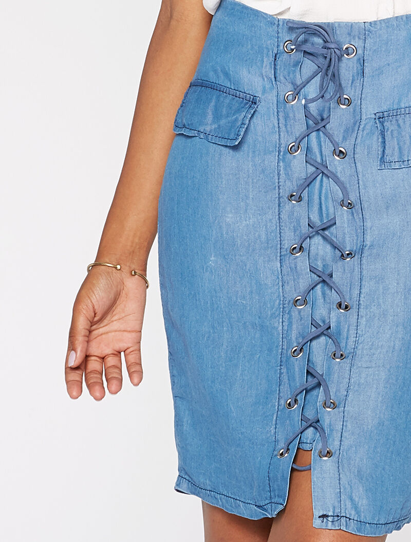 Jupe légère à corsage - denim - 2