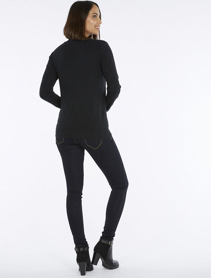 Pull basic plume en strass - noir - 5